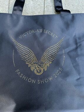 Victoria's Secret Black Tote with Gold Studded Wing Logo 2025